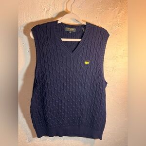 Masters Golf Bobby Jones Navy Cable-Knit V-Neck Sweater Vest XL